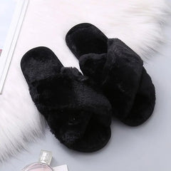 Women's Warm Winter Faux Fur Home Slippers