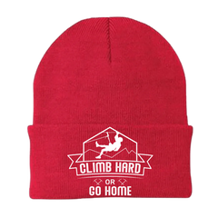 Climb Hard Or Go Home Embroidered Beanie