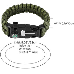 5in1 Paracord Survival Tactical Compass Bracelet (2pcs)