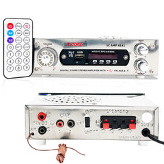 5Core Amplifier Home Audio 400W in-Built Speaker Mini Stereo Dual Channel LCD Display TF AUX USB