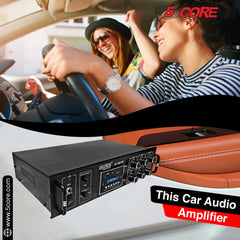 5Core Amplifier Home Audio 65W RMS Stereo Receiver DJ Amp w USB AUX MIC SD Card Input